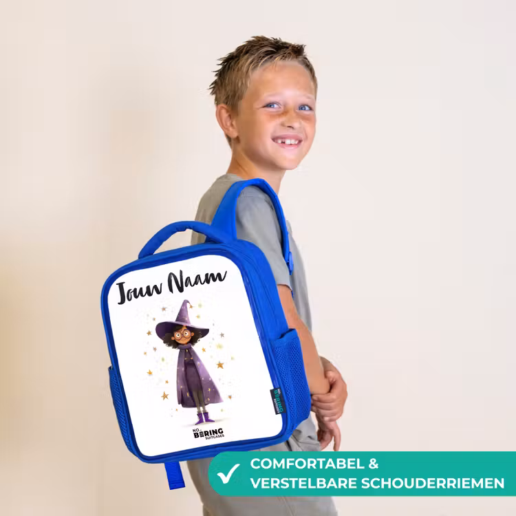 De paarse tovenaarsmantel Kinderrugzak - Blauw middel -sfeer3_NL
