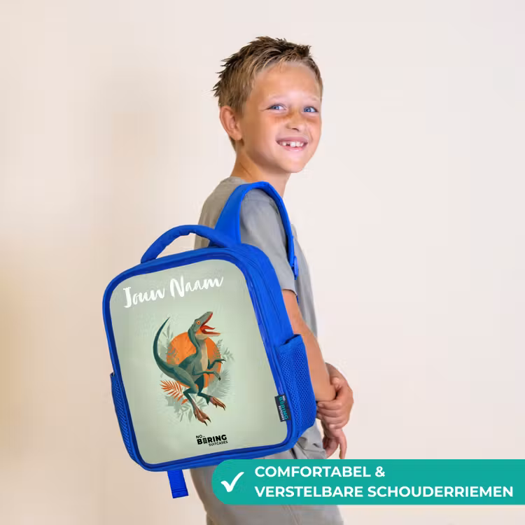 Dier - Dino - Natuur Kinderrugzak - Blauw middel -sfeer3_NL