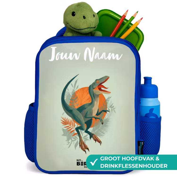 Dier - Dino - Natuur Kinderrugzak - Blauw middel -inhoud_NL