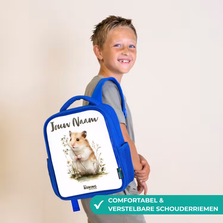 Dier - Natuur - Hamster Kinderrugzak - Blauw middel -sfeer3_NL