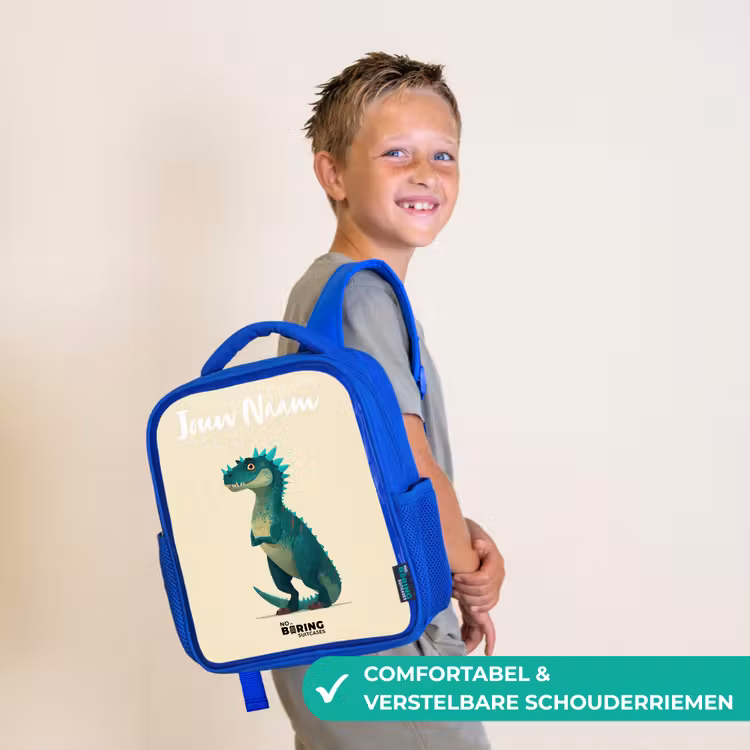 Dino - Dier - Blauw - Groen Kinderrugzak - Blauw middel -sfeer3_NL