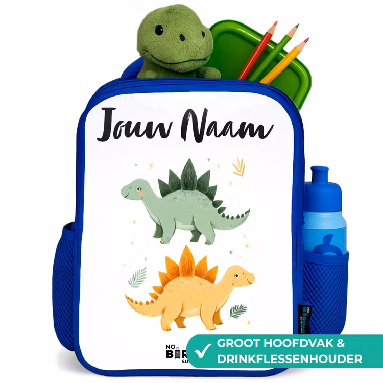 Dinos - Dieren - Groen - Oranje Kinderrugzak - Blauw middel -inhoud_NL