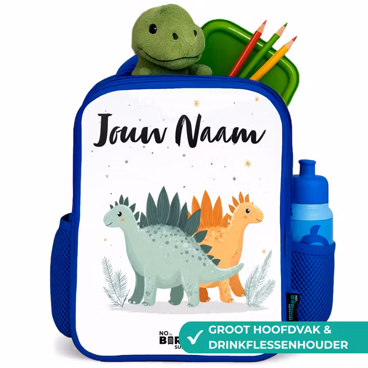Dinos - Dieren - Sterren Kinderrugzak - Blauw middel -inhoud_NL