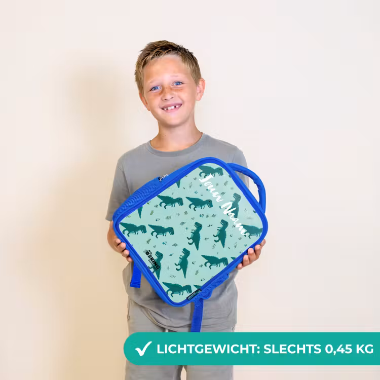 Dinos - Patroon - Groen Kinderrugzak - Blauw middel -sfeer1_NL