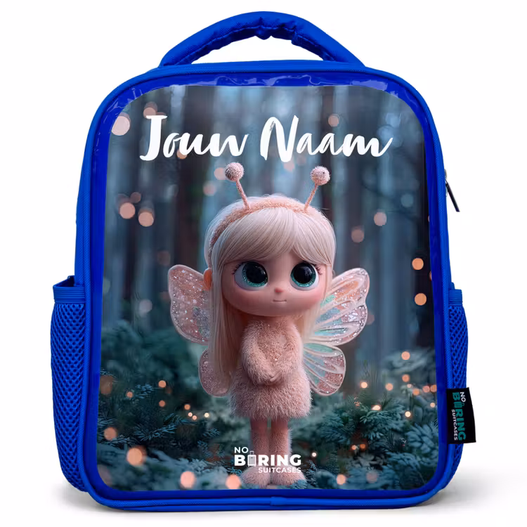 Fairy - Bos - Glitters Kinderrugzak - Blauw middel -3d