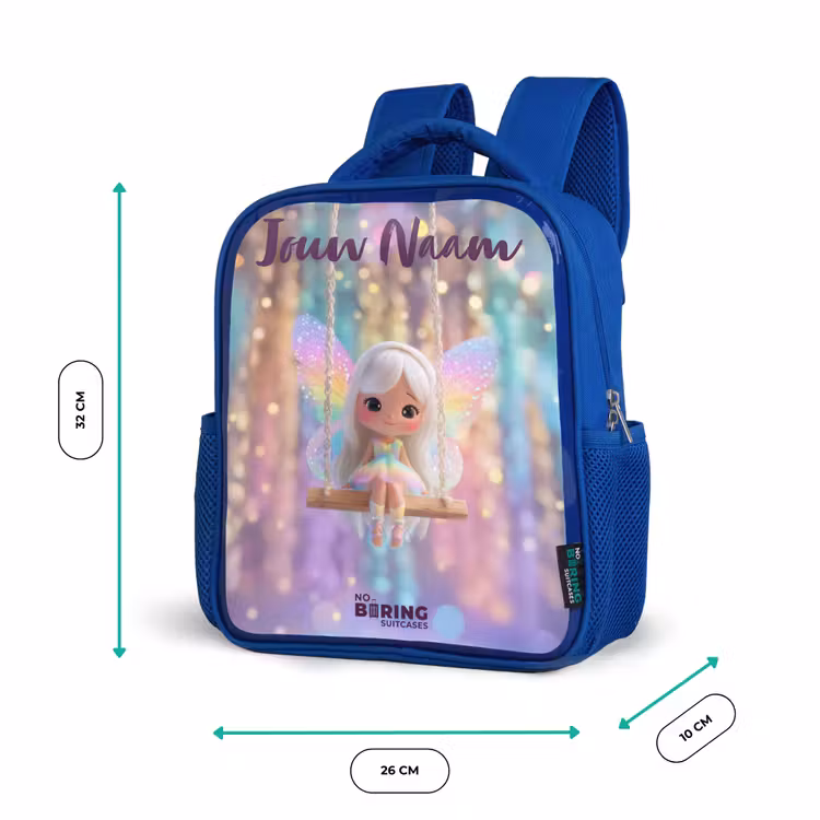 Fee - Elf - Regenboog Kinderrugzak - Blauw middel -productfoto_formaten