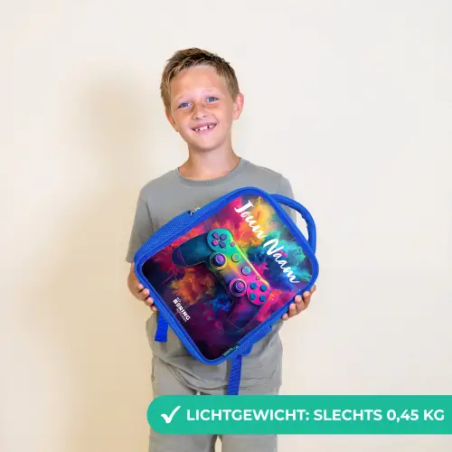 Game - Controller - Kleurrijk - Explosie Kinderrugzak - Blauw middel -sfeer1_NL