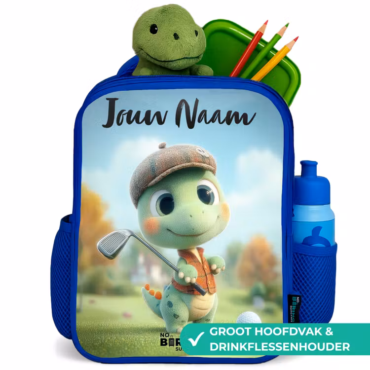 Golf - Dino - Groen Kinderrugzak - Blauw middel -inhoud_NL