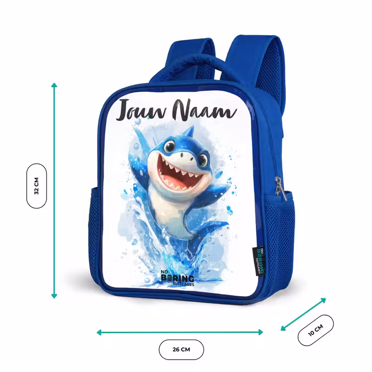 Haai - Tanden - Water Kinderrugzak - Blauw middel -productfoto_formaten