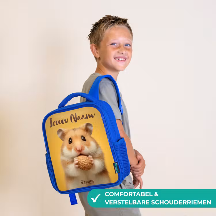 Hamster - Walnoot - Dier Kinderrugzak - Blauw middel -sfeer3_NL