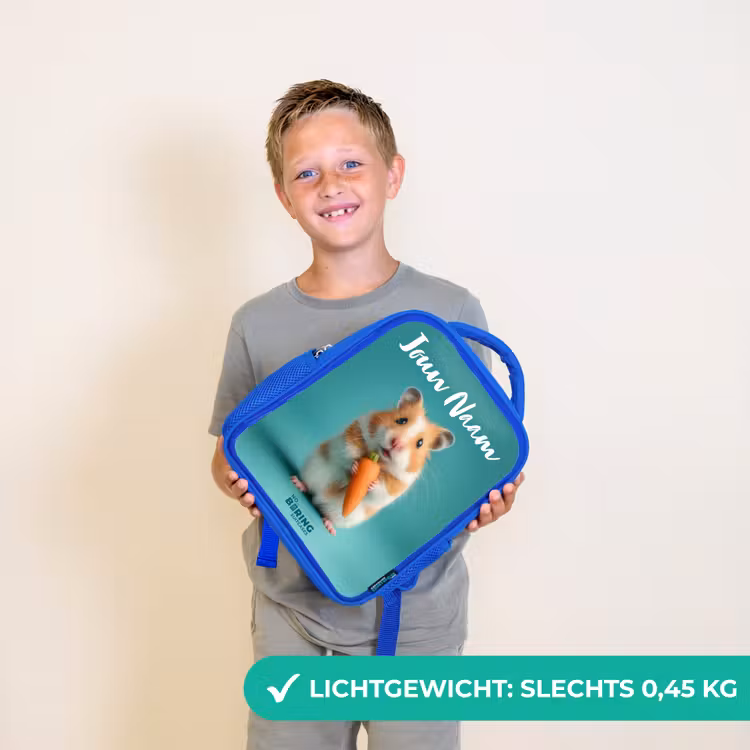 Hamster - Wortel - Dier Kinderrugzak - Blauw middel -sfeer1_NL