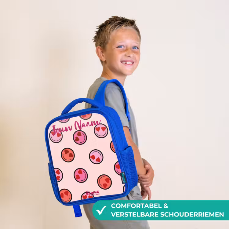 Hartje - Smiley - Patroon Kinderrugzak - Blauw middel -sfeer3_NL