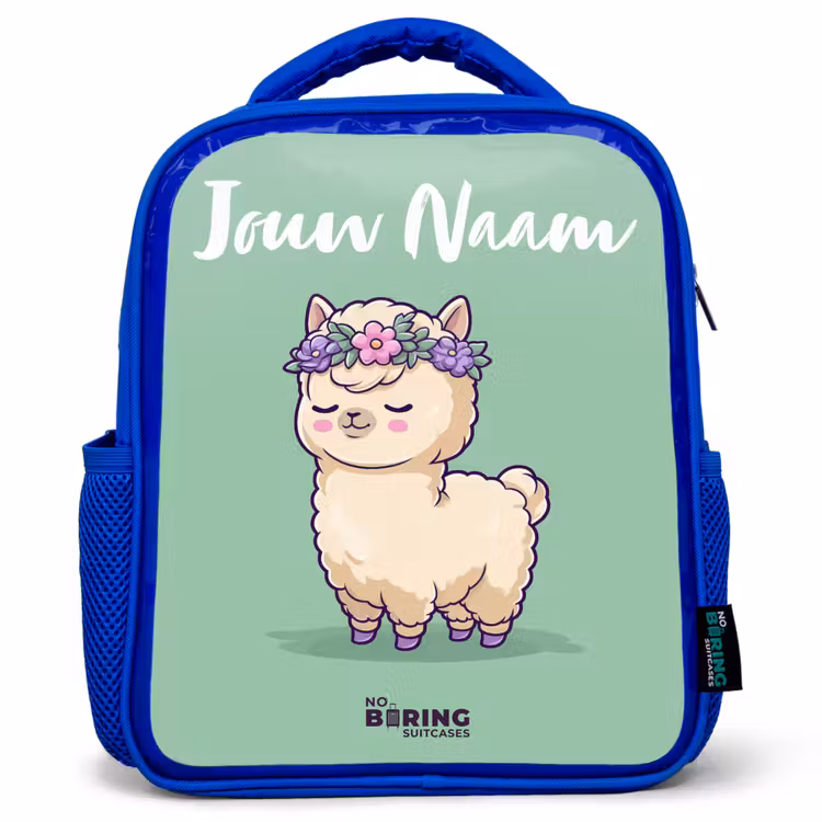 Kawai - Alpaca - Groen Kinderrugzak - Blauw middel -3d