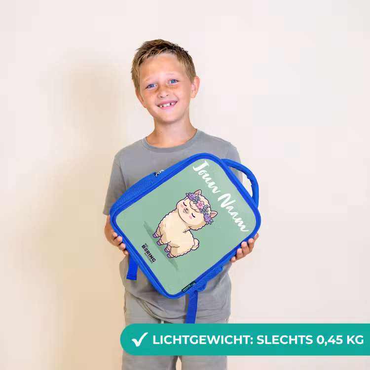 Kawai - Alpaca - Groen Kinderrugzak - Blauw middel -sfeer1_NL