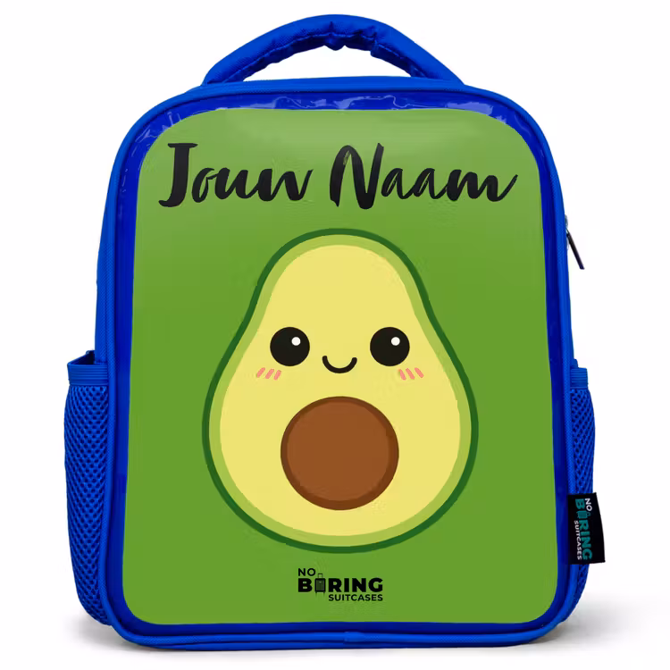 Kawai - Avocado - Groen Kinderrugzak - Blauw middel -3d