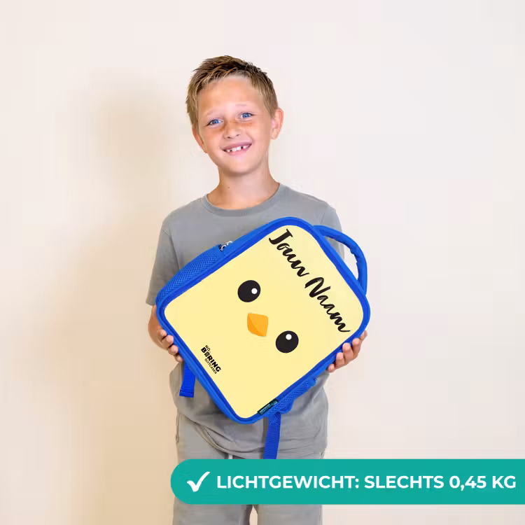 Kawai - Kuiken - Geel Kinderrugzak - Blauw middel -sfeer1_NL