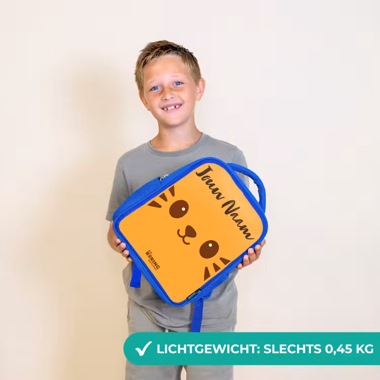 Kawai - Tijger - Oranje Kinderrugzak - Blauw middel -sfeer1_NL