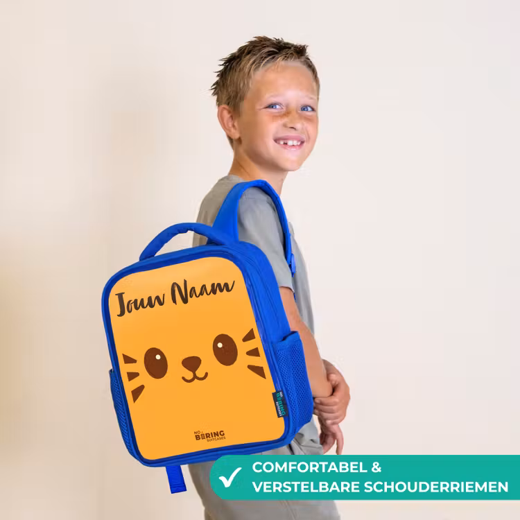 Kawai - Tijger - Oranje Kinderrugzak - Blauw middel -sfeer3_NL