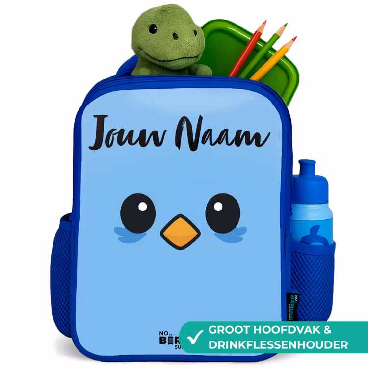 Kawai - Vogel - Blauw Kinderrugzak - Blauw middel -inhoud_NL