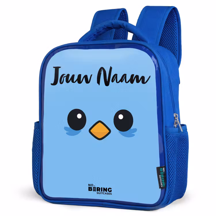 Kawai - Vogel - Blauw Kinderrugzak - Blauw middel -schuin