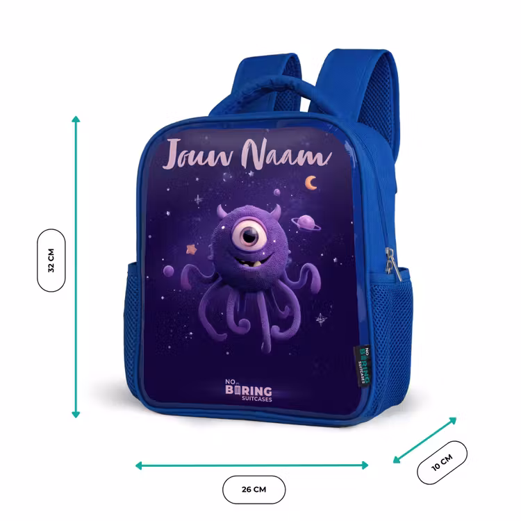 Kosmisch tentakelmonster Kinderrugzak - Blauw middel -productfoto_formaten