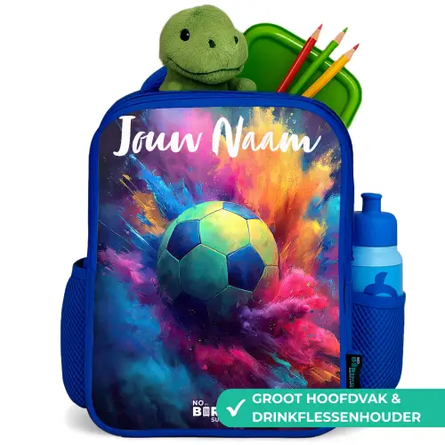 Neon - Bal - Kleurrijk Kinderrugzak - Blauw middel -inhoud_NL