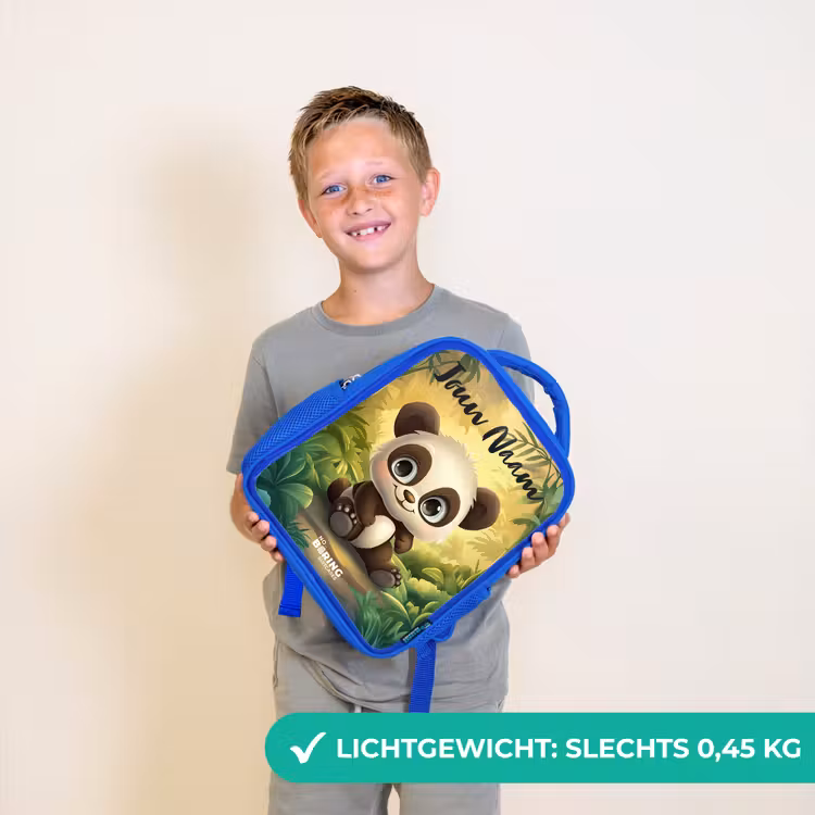 Panda - Bamboebos - Groen Kinderrugzak - Blauw middel -sfeer1_NL