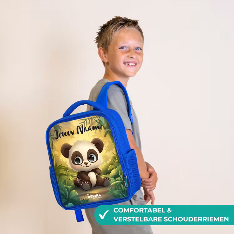 Panda - Bamboebos - Groen Kinderrugzak - Blauw middel -sfeer3_NL
