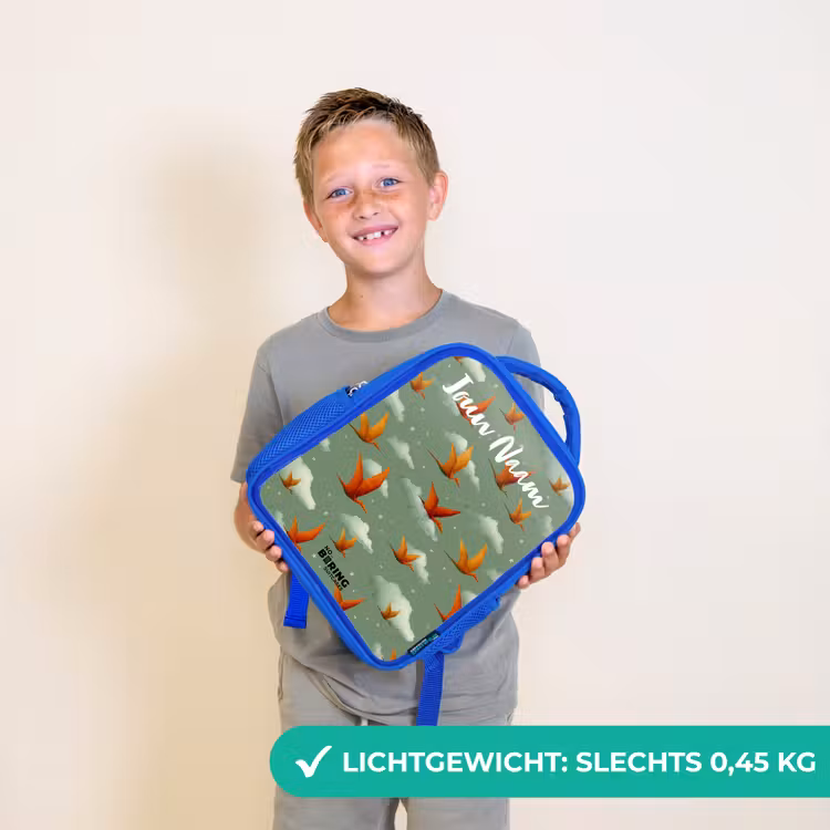 Patroon - Dino - Pterosaurussen Kinderrugzak - Blauw middel -sfeer1_NL