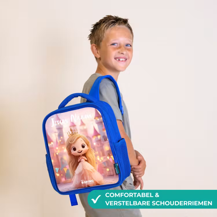 Prinses - Roze - Kasteel Kinderrugzak - Blauw middel -sfeer3_NL