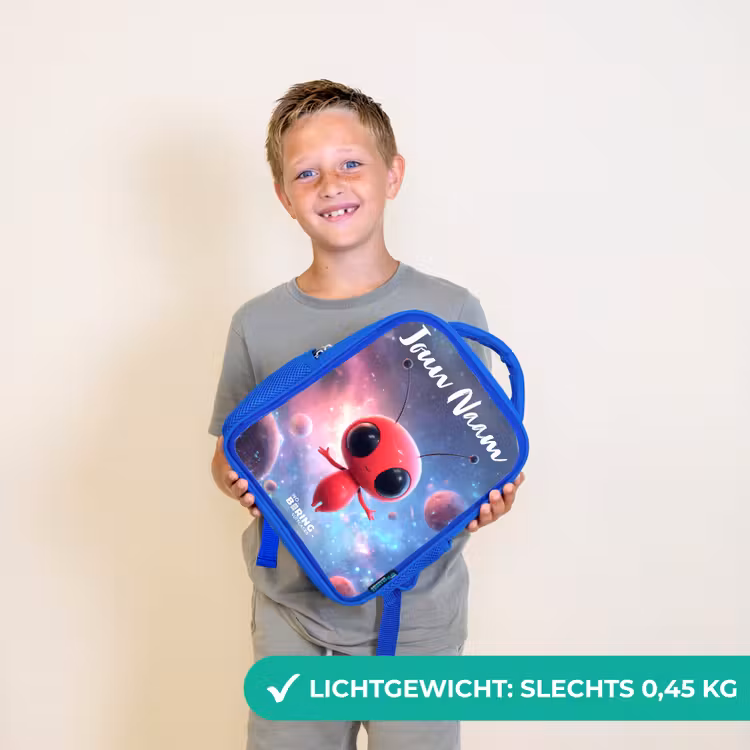 Rood Ruimtewezen in Kosmische Dans Kinderrugzak - Blauw middel -sfeer1_NL