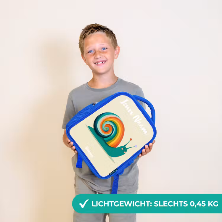 Slak - Regenboog - Kleurrijk Kinderrugzak - Blauw middel -sfeer1_NL