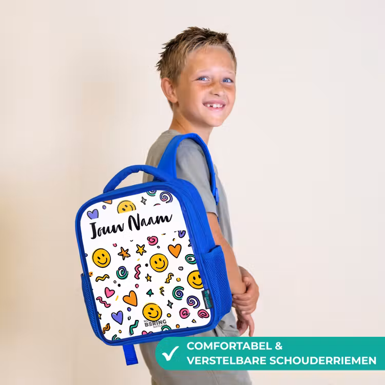 Smiley - Hartje - Ster Kinderrugzak - Blauw middel -sfeer3_NL