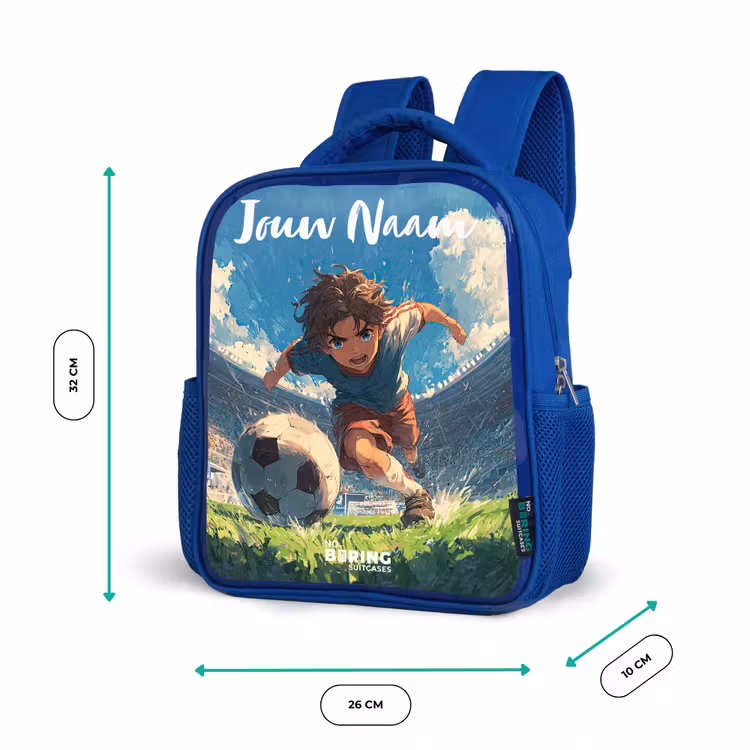 Stadion - Voetbal - Jongen Kinderrugzak - Blauw middel -productfoto_formaten