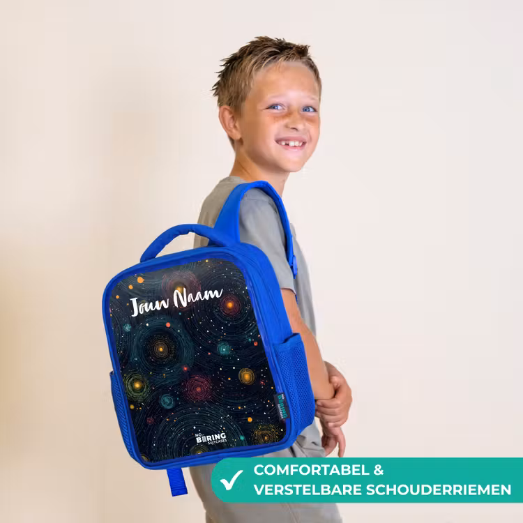 Sterren - Planeten - Kleurrijk Kinderrugzak - Blauw middel -sfeer3_NL