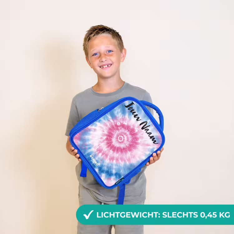 Tie dye - Abstract - Blauw - Roze Kinderrugzak - Blauw middel -sfeer1_NL