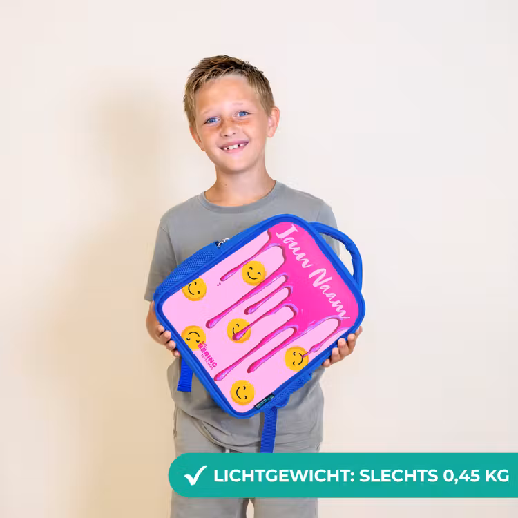 Verf - Smiley - Roze Kinderrugzak - Blauw middel -sfeer1_NL