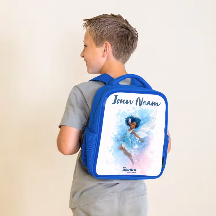 Vliegende fee in blauwe tinten Kinderrugzak - Blauw middel -sfeer2