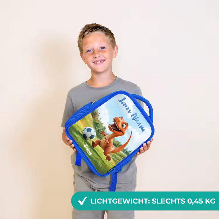 Voetbal - Dino - Sport Kinderrugzak - Blauw middel -sfeer1_NL