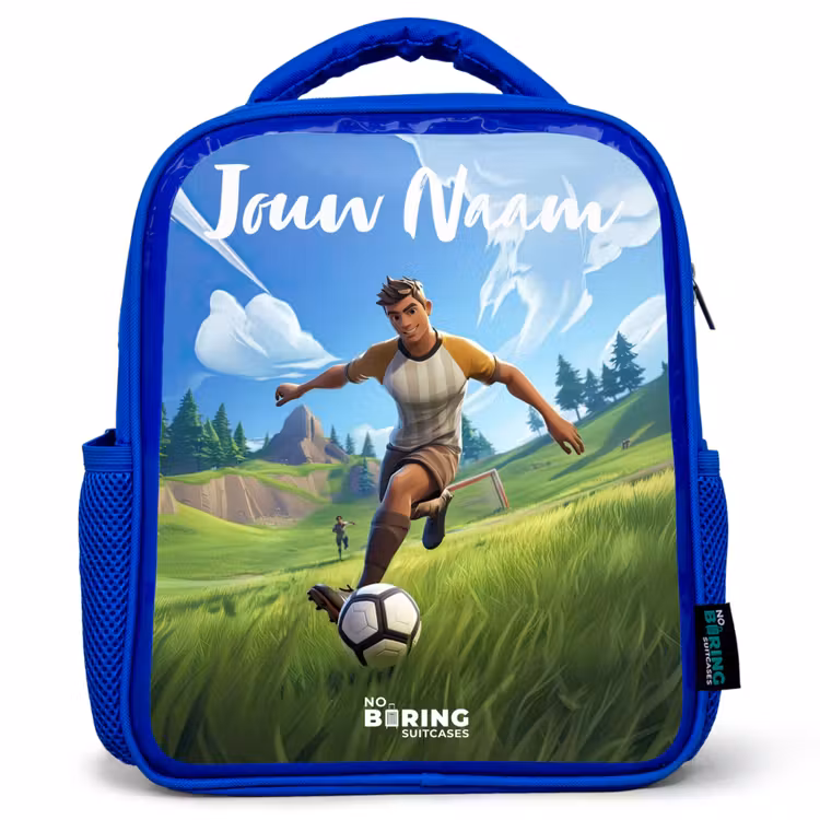 Voetbal - Jongen - Goal - Voetbaltenue Kinderrugzak - Blauw middel -3d