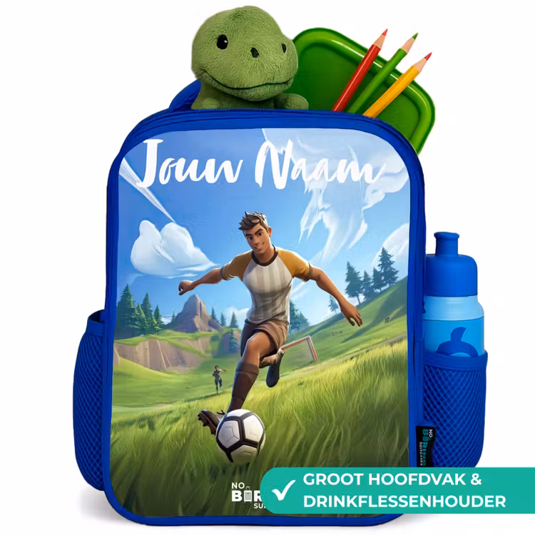 Voetbal - Jongen - Goal - Voetbaltenue Kinderrugzak - Blauw middel -inhoud_NL