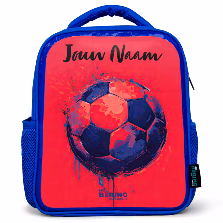 Voetbalvibes - Verf - Blauw - Rood Kinderrugzak - Blauw middel -3d