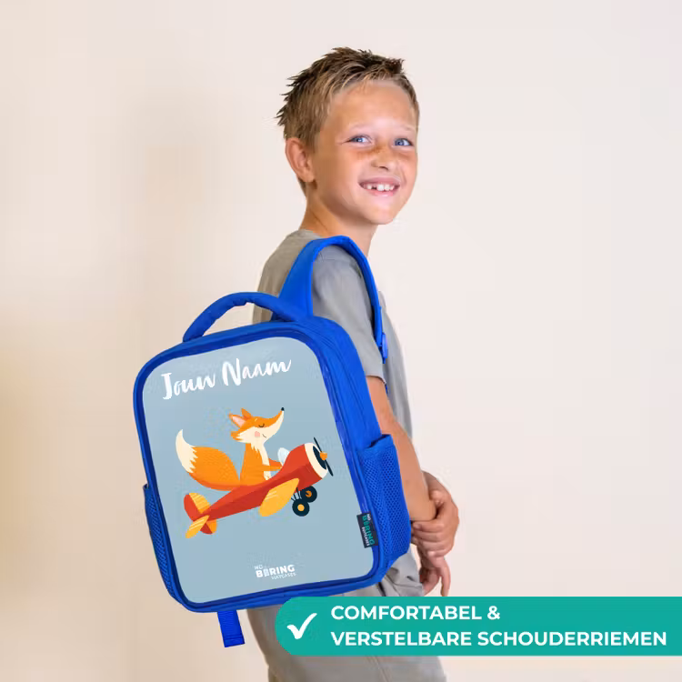 Vos - Vliegtuig - Vliegen Kinderrugzak - Blauw middel -sfeer3_NL