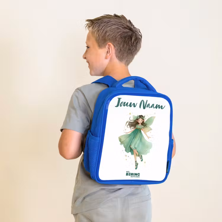 Zwevende groene elf Kinderrugzak - Blauw middel -sfeer2