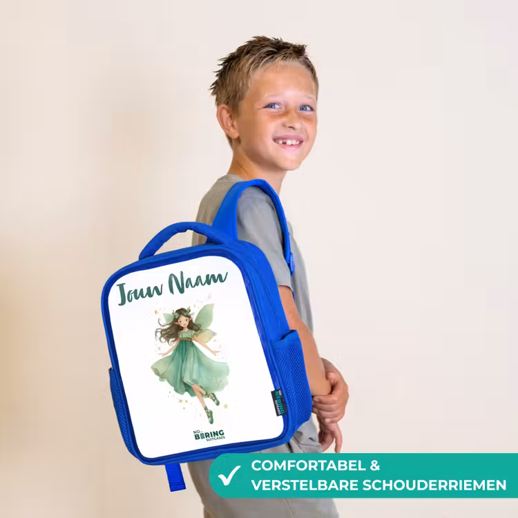 Zwevende groene elf Kinderrugzak - Blauw middel -sfeer3_NL