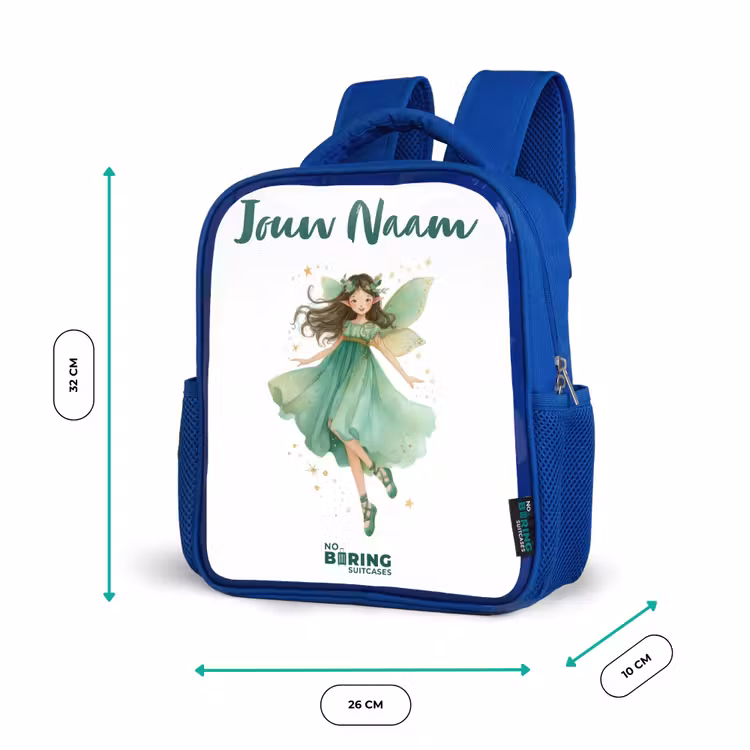 Zwevende groene elf Kinderrugzak - Blauw middel -productfoto_formaten