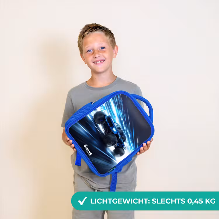Monstertruck raast door lichtsnelheid Kinderrugzak - Blauw middel -sfeer1_NL