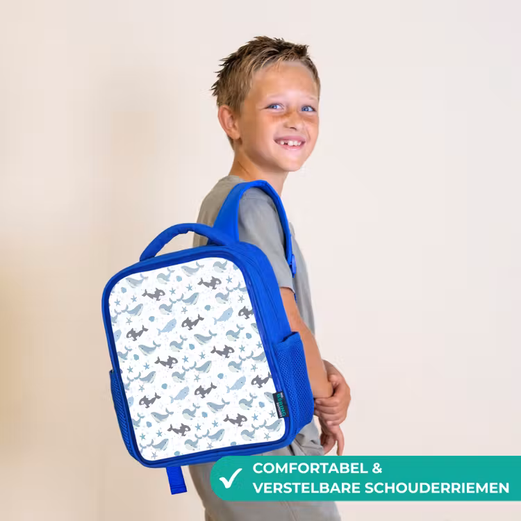 Oceaan - Walvis - Orka - Blauw Kinderrugzak - Blauw middel 862 -sfeer3_NL