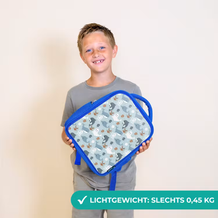 Oceaan - Walvis - Zeehond - Krab Kinderrugzak - Blauw middel 862 -sfeer1_NL