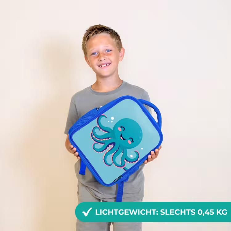 Octopus - Blauw - Gezicht Kinderrugzak - Blauw middel -sfeer1_NL